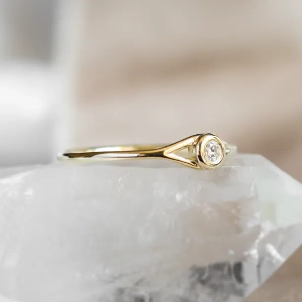 Gold diamond engagement ring INEZ Image