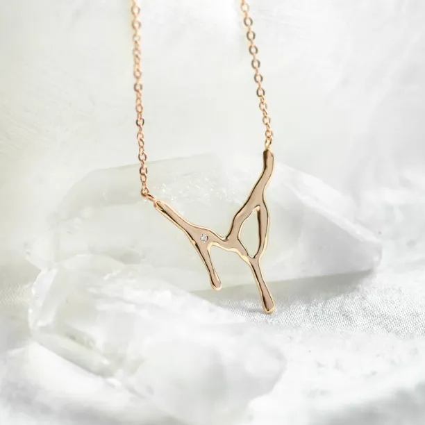 Dripping liquid necklace with diamond MADELEINE Image