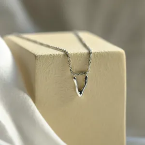 Gold letter pendant with diamond JEAN Thumbnail