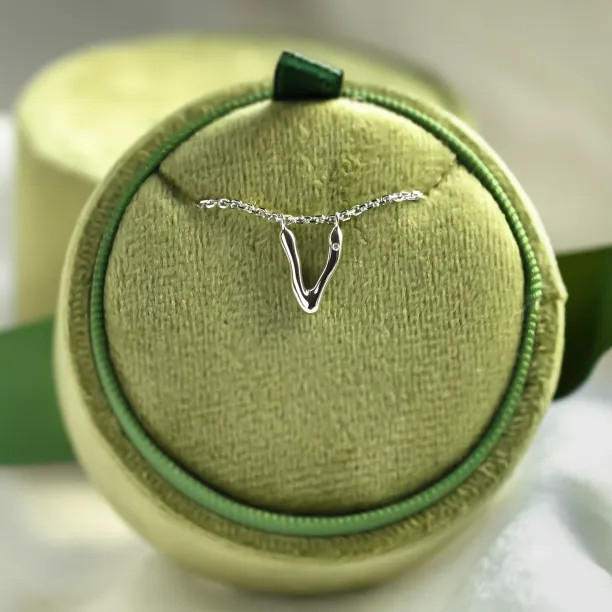 Gold letter pendant with diamond JEAN Image