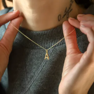 Gold letter pendant with diamond JEAN Thumbnail