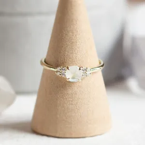 Gold engagement ring with moonstone DARLEEN Thumbnail