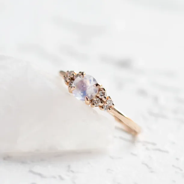 Gold engagement ring with moonstone DARLEEN Image