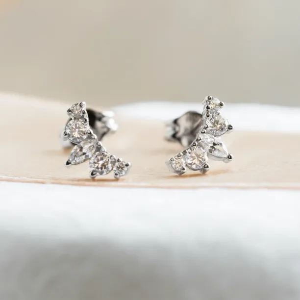 Crawler gold earrings with lab-grown diamonds JAZZ Image