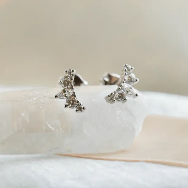 Crawler gold earrings with moissanites JESS Image