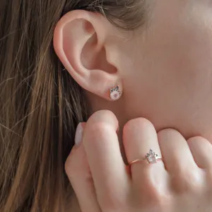 Earrings with morganite and salt and pepper diamonds BALLERINA Thumbnail
