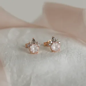 Earrings with morganite and salt and pepper diamonds BALLERINA Thumbnail