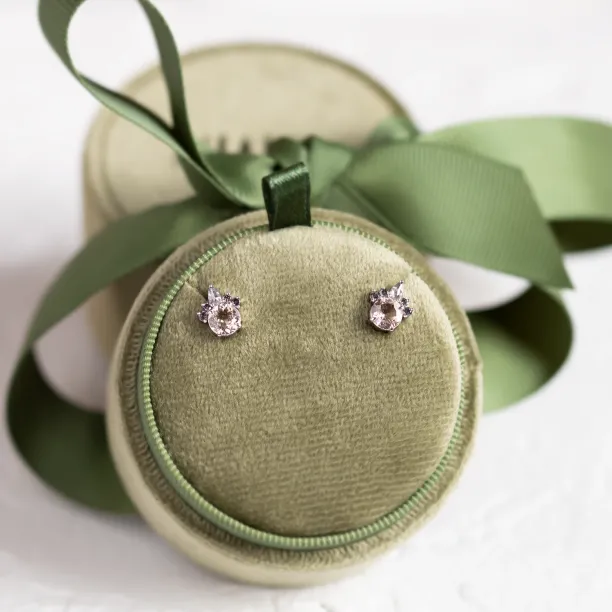 Earrings with morganite and salt and pepper diamonds BALLERINA Image