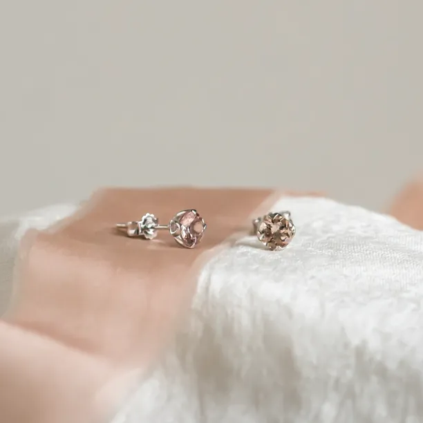 Morganite in gold earrings PENELOPE Image