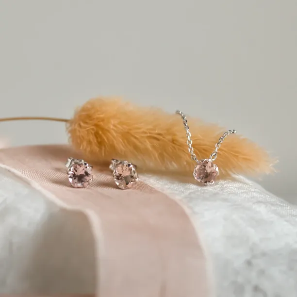 Morganite in gold earrings PENELOPE Image