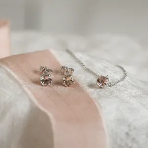 Morganite in gold earrings PENELOPE Thumbnail