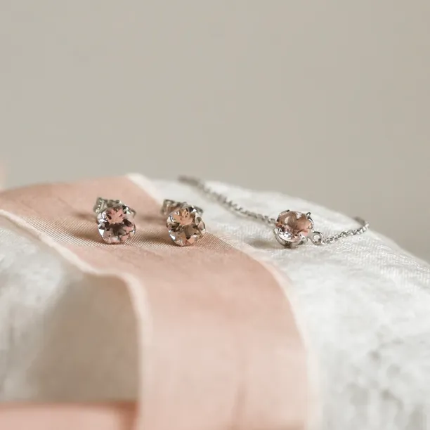 Morganite in gold earrings PENELOPE Image