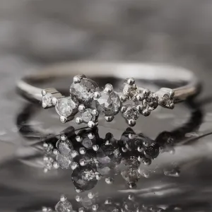 Gold ring with salt and pepper diamonds CLARA Thumbnail