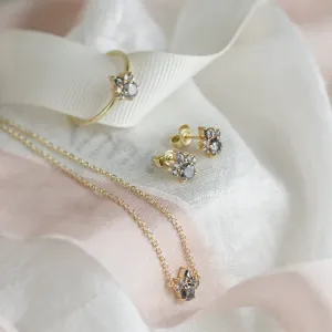 Romantic earrings with salt and pepper diamonds AURA Thumbnail