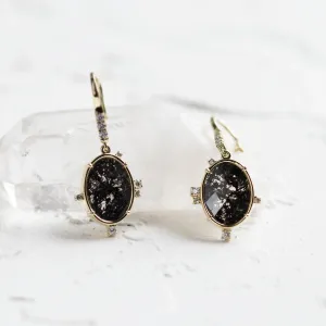 Salt and pepper diamond vintage earrings MARIBEL