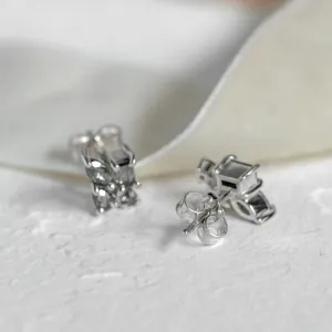 Gold cluster earrings with salt and pepper diamonds QUATRO Thumbnail