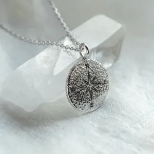 Gold necklace with atypical surface in compass design FAITH Thumbnail