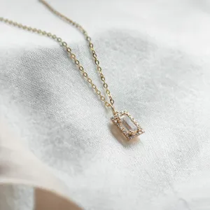 Gold necklace with lab created diamonds GRACIE Thumbnail