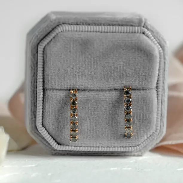 Luxury salt and pepper diamonds earrings LAVAS Image