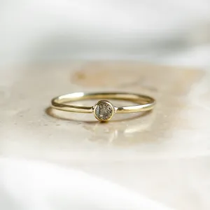 Minimalist engagement ring with salt and pepper diamond AINE