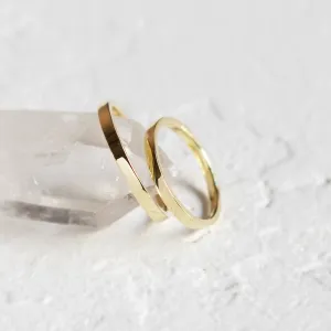 Flat wedding rings made of yellow gold JERSEY Thumbnail