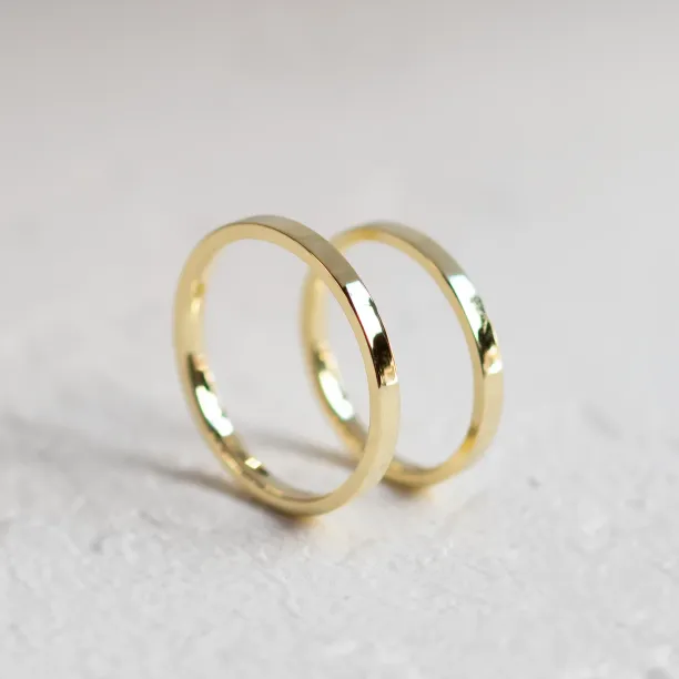Flat wedding rings made of yellow gold JERSEY Image