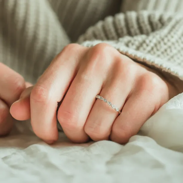 Elegant half eternity ring with diamonds CHRISTIE Image