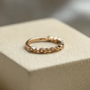 Elegant ring with diamonds in half eternity design and in vintage style CHRISTINA Thumbnail