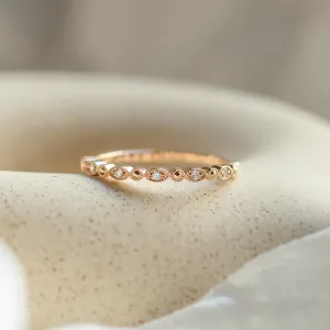 Elegant ring with diamonds in half eternity design and in vintage style CHRISTINA Thumbnail