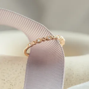 Elegant ring with diamonds in half eternity design and in vintage style CHRISTINA Thumbnail