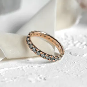 Gold eternity ring with salt and pepper diamonds LAVA Thumbnail
