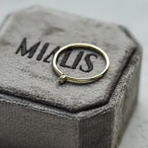 Gold minimalistic ring with diamond LAUDE Thumbnail