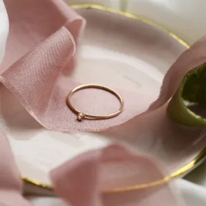 Gold minimalistic ring with diamond LAUDE Thumbnail