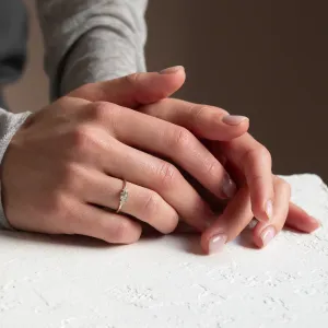 Minimalist engagement ring with diamond NESSA Thumbnail