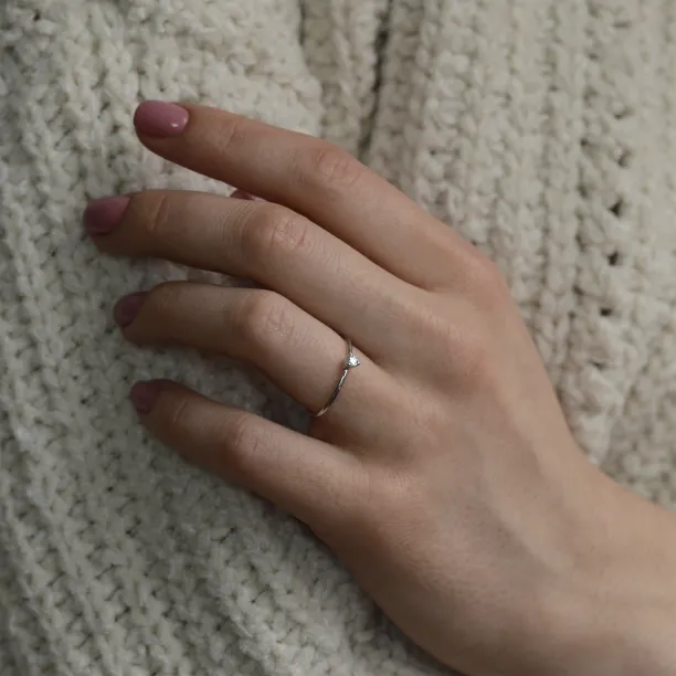 Minimalist engagement ring with diamond NESSA Image