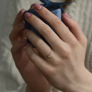 Minimalist engagement ring with diamond NESSA Thumbnail
