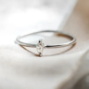 Minimalist engagement ring with marquise diamond ANTOINETTA Thumbnail