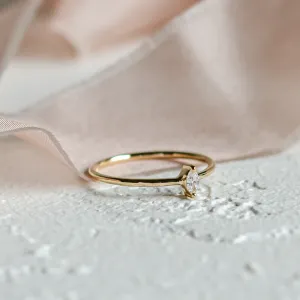 Minimalist engagement ring with marquise lab created diamond ANTOINE Thumbnail