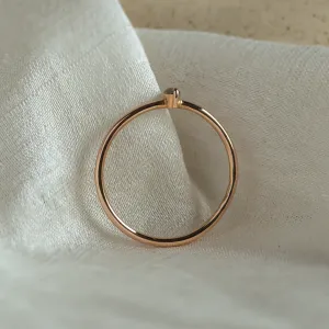 Minimalist engagement ring with marquise salt and pepper diamond MARKETA Thumbnail
