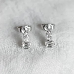 Earrings with baguette and marquise lab-grown diamonds ANNA Thumbnail