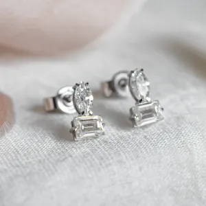 Earrings with baguette and marquise lab-grown diamonds ANNA Thumbnail
