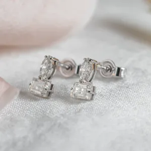 Earrings with baguette and marquise lab-grown diamonds ANNA Thumbnail