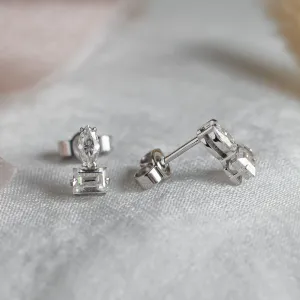 Earrings with baguette and marquise lab-grown diamonds ANNA Thumbnail