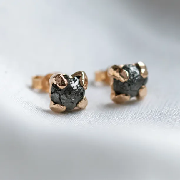 Natural untreated raw diamond earrings CORDELIA Image