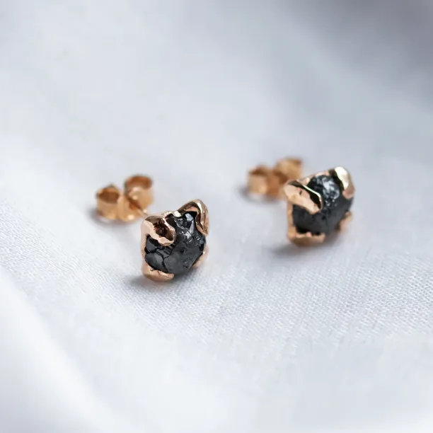 Natural untreated raw diamond earrings CORDELIA Image