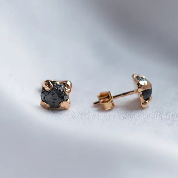 Natural untreated raw diamond earrings CORDELIA Image