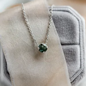 Moss agate in gold necklace ELF Thumbnail