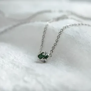 Moss agate in gold necklace ELF Thumbnail