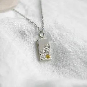 Original pendant with perforation and diamond LIZ