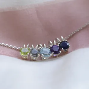 Gold necklace with round moss agate SIOBHAN Thumbnail